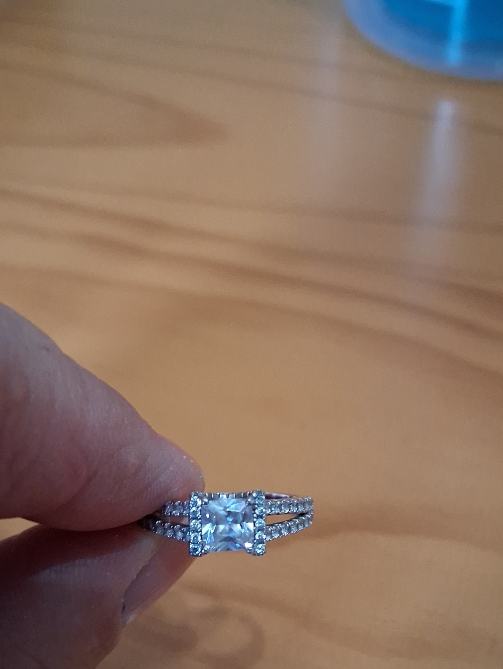 Sterling Silver Cubic Zirconia Halo Engagement Ring - White